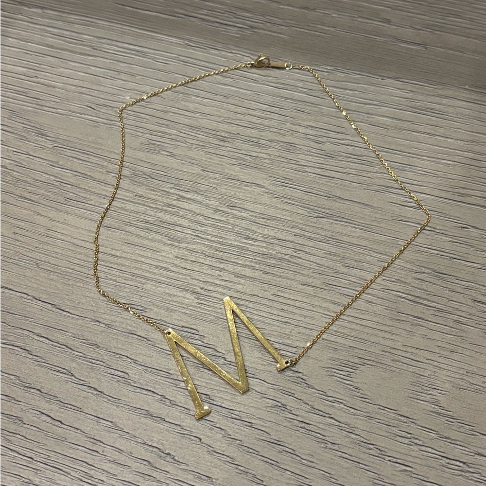 Gold Initial 'M' Necklace